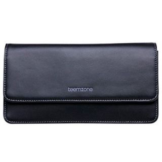 Unisex Casual Fashion Luxury Style Cowhide Bifold Card Receipt Coin Holder ID Window Handbag