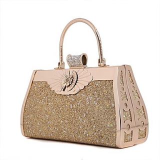 Womens Gold diamond studded dress bag evening bag handbag large capacity (lining color on random)