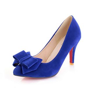 Suede Womens Stiletto Heel Heels Pumps/Heels Shoes With Bowknot (More Colors)