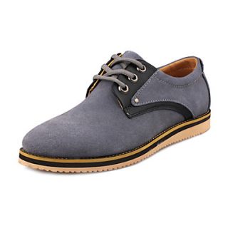 Suede Mens Flat Heel Comfort Oxfords Shoes With Lace Up (More Colors)