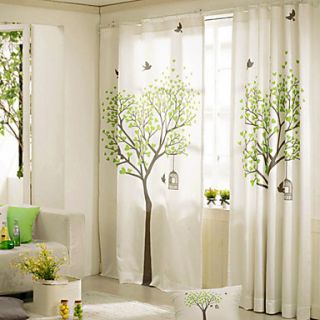 (One Pair Grommet Top) Drapery Style Artistic The Smell of Spring Hand Painted Eco friendly Curtain (102W × 96L)