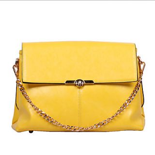 HONGQIU Womens Delicacy Leather Tote Bag(Yellow)