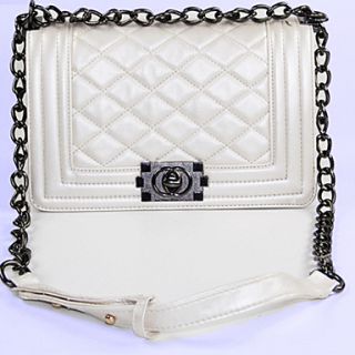 XIUQIU Womens Trendy Leather Satchel Bag(White)