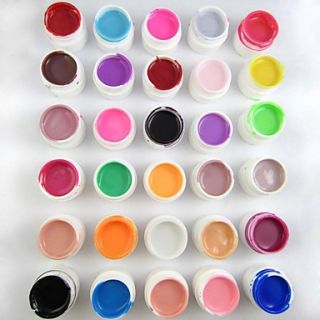 30PCS (30 Color) Pure Colors 8ml Nail Art UV Builder Gel for Manicure Nails Tips