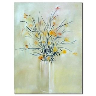 Hand Painted Oil Painting Still Life Vase Flower Painting with Stretched Frame