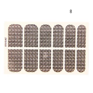 12PCS Wave Shape Black Lace Nail Art Stickers NO.8