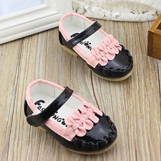 Childrens Bow Black Leather Ballet Flats