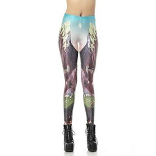 Elonbo Womens Digital Printing Coloured Drawing or PatternColor Hills Style Tight Leggings