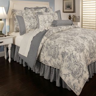 Sherry Kline Country Toile Blue 6 piece Luxury Comforter Set