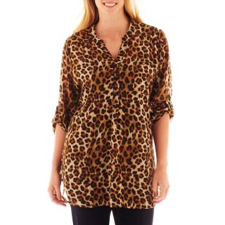 Riley & James Long Sleeve Tunic   Plus, Leopard