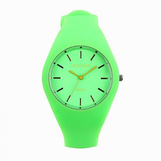 Loveshow Waterproof Eco Friendly Silica Gel Band Solid Color Wristwatch