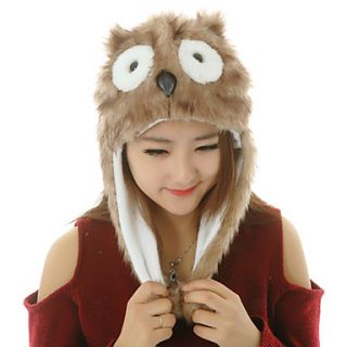Unisex Cute Brown Owl Warm Fuzzy Kigurumi Aminal Beanie