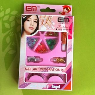 Fashion Trends Security Nail Art Decoration Kit(Multicolor Nail Art Decoration Nail Glue False Eyelash)