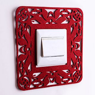 Paper Cut Square Red Light Switch Stickers