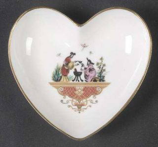 Royal Worcester 3858 Heart Shaped Tray, Fine China Dinnerware   Oriental People,