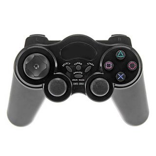 2.4GHz Wireless Game Controller Joypad Joystick for PS2 (Black)