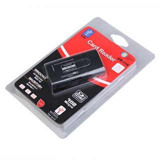 All in One Mini USB 2.0 MS/MS Pro/MS Duo/T Flash/SDHC/SD/MMC Card Reader (Black)