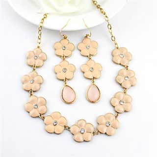 Kayshine Womens Elegant Gold Printing Oriental Cherry Link Necklace And Earrings