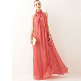 YIGOUXIANG Womens Fashion Big Size Dual Layer Chiffon Dress(Screen Color)