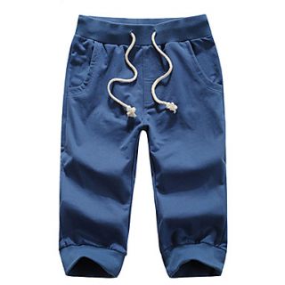 ARW Mens Leisure Solid Color Mid Length Blue Pants