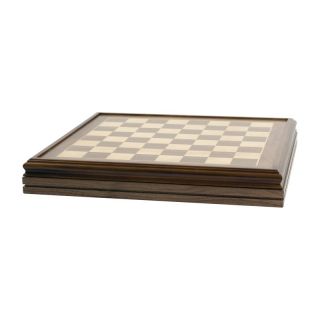 Heirloom Walnut Chess Board with Storage   22 Inch Brown   2154C