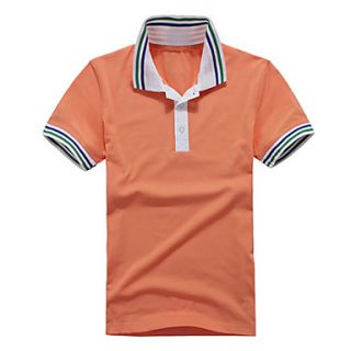 ARW Mens Stand Collar Short Sleeve Bodycon Orange T Shirt