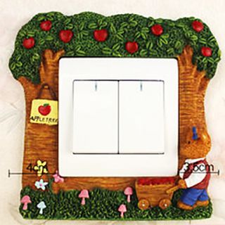 Animal Apple and Bear Light Switch Stickers