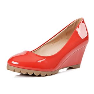 XNG 2014 Spring New Candy Color Popular Low Wedge Shoes (Red)