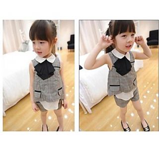 Girls Fashion Check Sets Lovely Summer Two Pieces Sets Clothing Set
