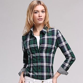 Veri Gude Womens Bodycon Long Sleeve 100% Cotton Green Shirt