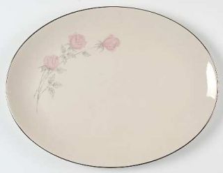 Aristocraft Champagne Rose 14 Oval Serving Platter, Fine China Dinnerware   Pin