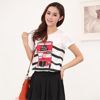 Bus Pattern Cotton Loose Short Sleeve T shirt