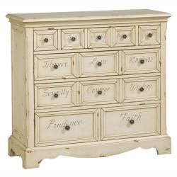 Hand painted Rustic Cream Finish Accent Chest