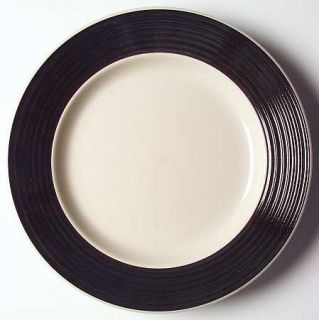 Gibson Designs Carnegie Black Salad Plate, Fine China Dinnerware   Black Rim, Wh