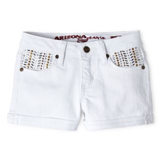 ARIZONA Embellished Denim Cutoff Shorts   Girls 6 16 and Plus, White, Girls