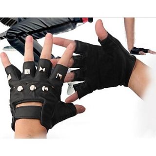 Mens Rivet Outdoor Protection Half Refers Leisure Gloves