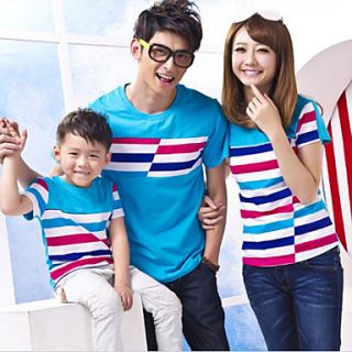 Aiyifang Casual Cotton Short Sleeve Lovers T Shirt(Blue)