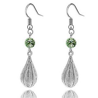 Xingzi Womens Charming Olive Water Drop Made With Swarovski Elements Crystal Earrings
