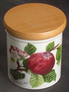 Portmeirion Pomona Small Spice Jar with Lid, Fine China Dinnerware   Fruit And F