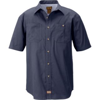Gravel Gear Brushed Twill Short Sleeve Work Shirt with Teflon   Navy, XL