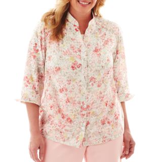 Alfred Dunner Garden District Watercolor Floral Shirt   Plus