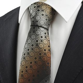Tie Unique Brown Gradient Swirl Paisley Pattern JACQUARD Men Tie Necktie Gift