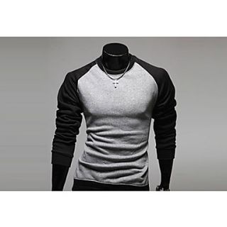 MSUIT MenS Color Matching Round Neck Long Sleeve T Shirt Z9142