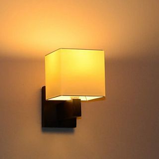 Wall Light, 1 Light, Simple Style Metal Fabric Painting