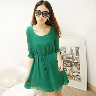 Xuanran Womens Chiffon Simple Green Dress