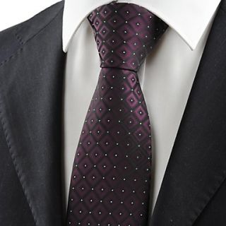 Tie New Purple Black Gradient Checked JACQUARD Mens Tie Necktie Wedding Gift