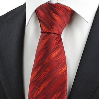 Tie Red Burgundy Ripple Wave Mens Tie Necktie Wedding Party Valentines Gift