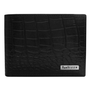Van Heusen Croc Embossed Leather Wallet, Mens