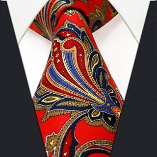 Mens Casual Colorful Silk Floral Print Necktie