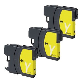 Brother Lc61 Remanufactured Compatible Yellow Ink Cartridge (pack Of 3) (YellowPrint yield 450 pages at 5 percent coverageModel NL 3x Brother LC61 YellowPack of Three (3) cartridgesNon refillableWarning California residents only, please note per Propo